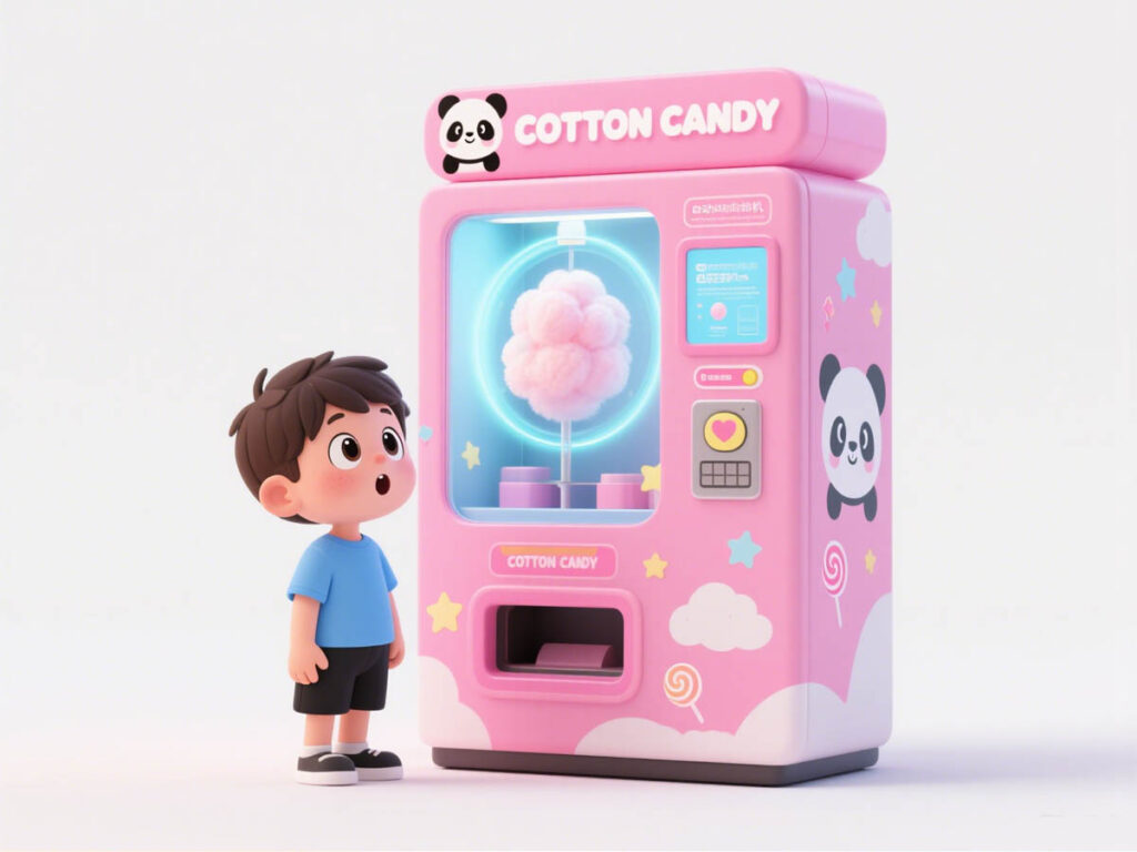 cotton candy vending machine.