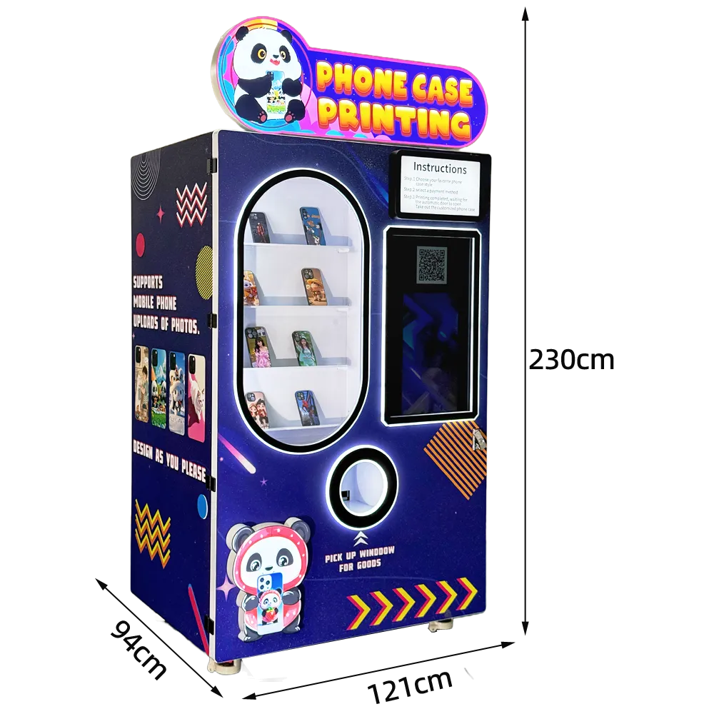 phone case printing vending machine size