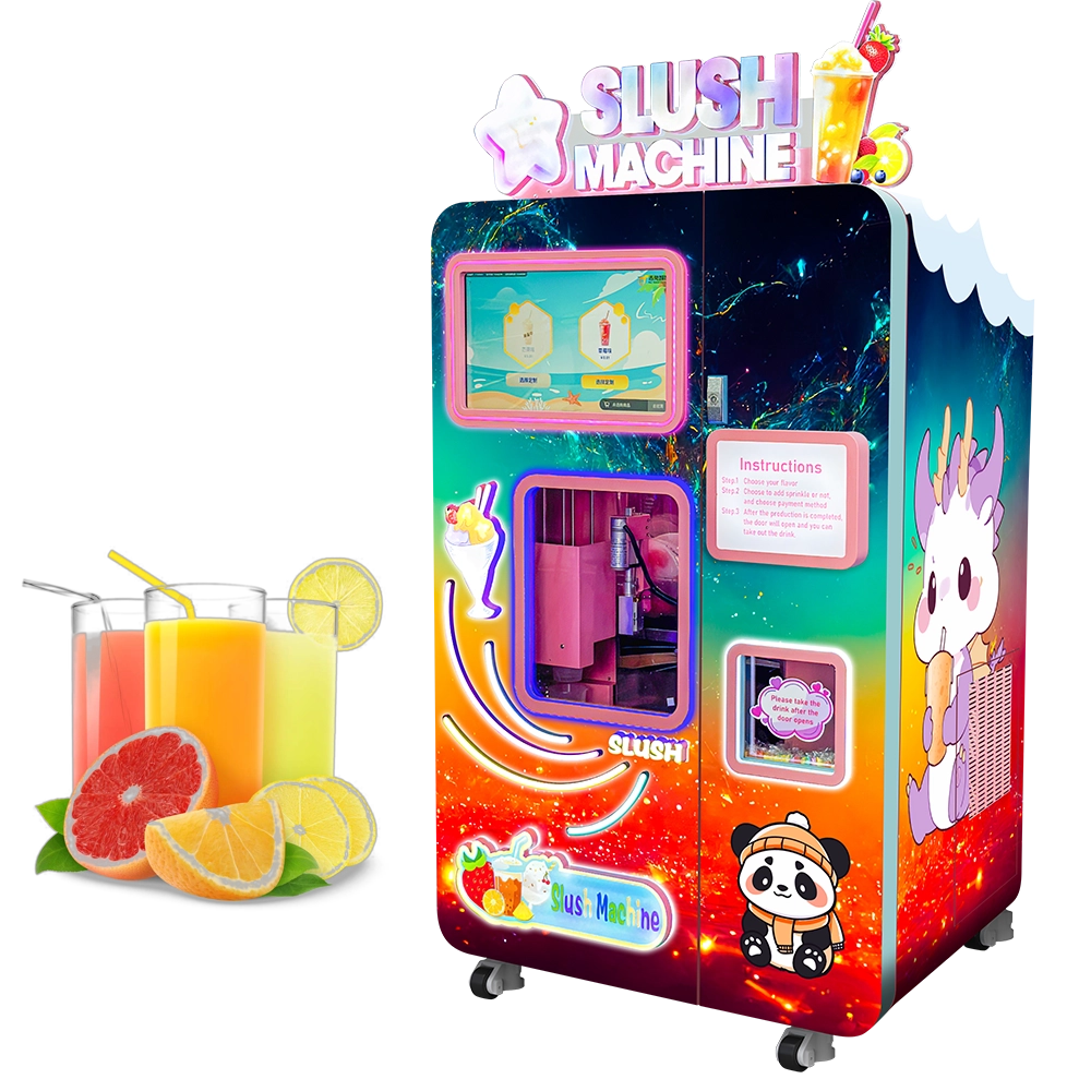 Smoothie and Slush Vending Machine in operation
