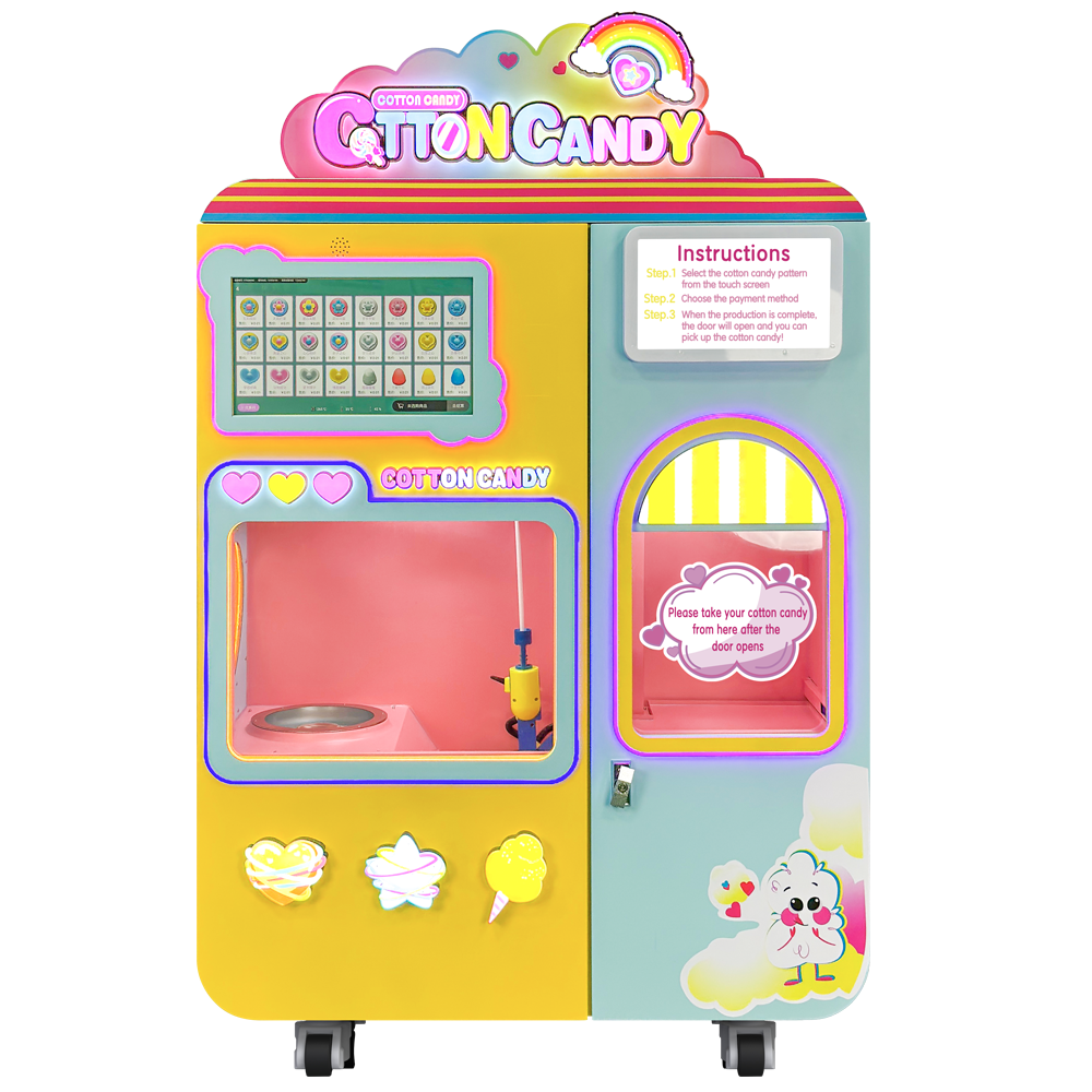 Colorful cotton candy machine display