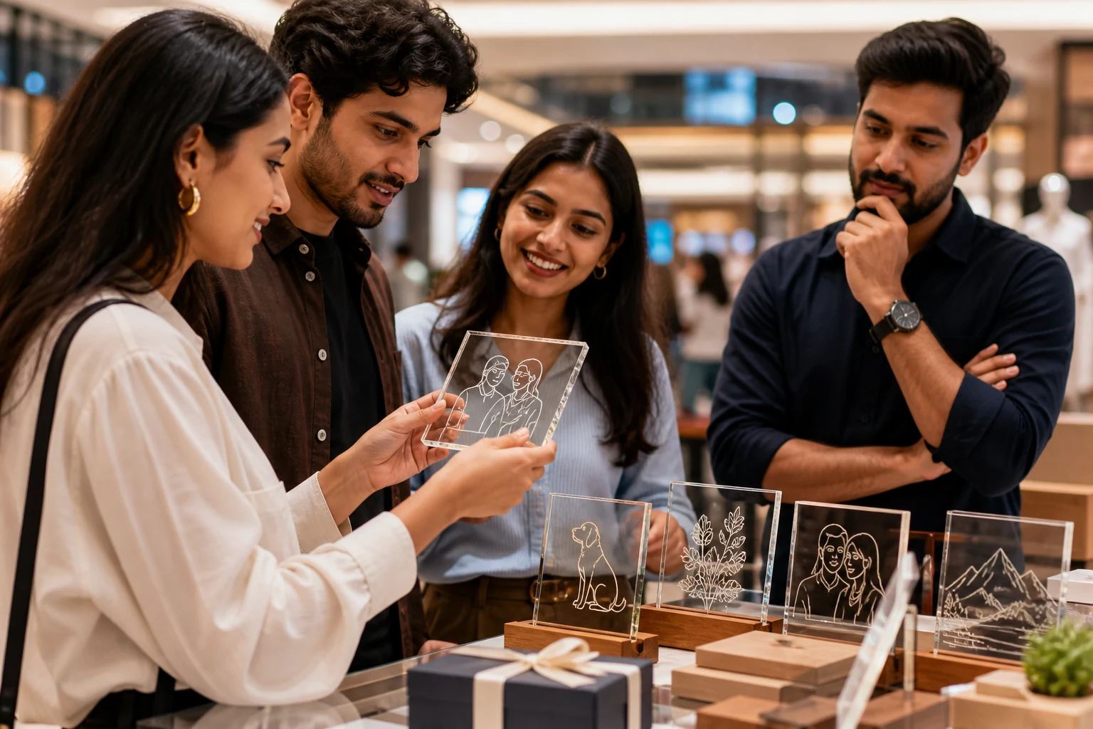 Shoppers interested in personalized glass gifts