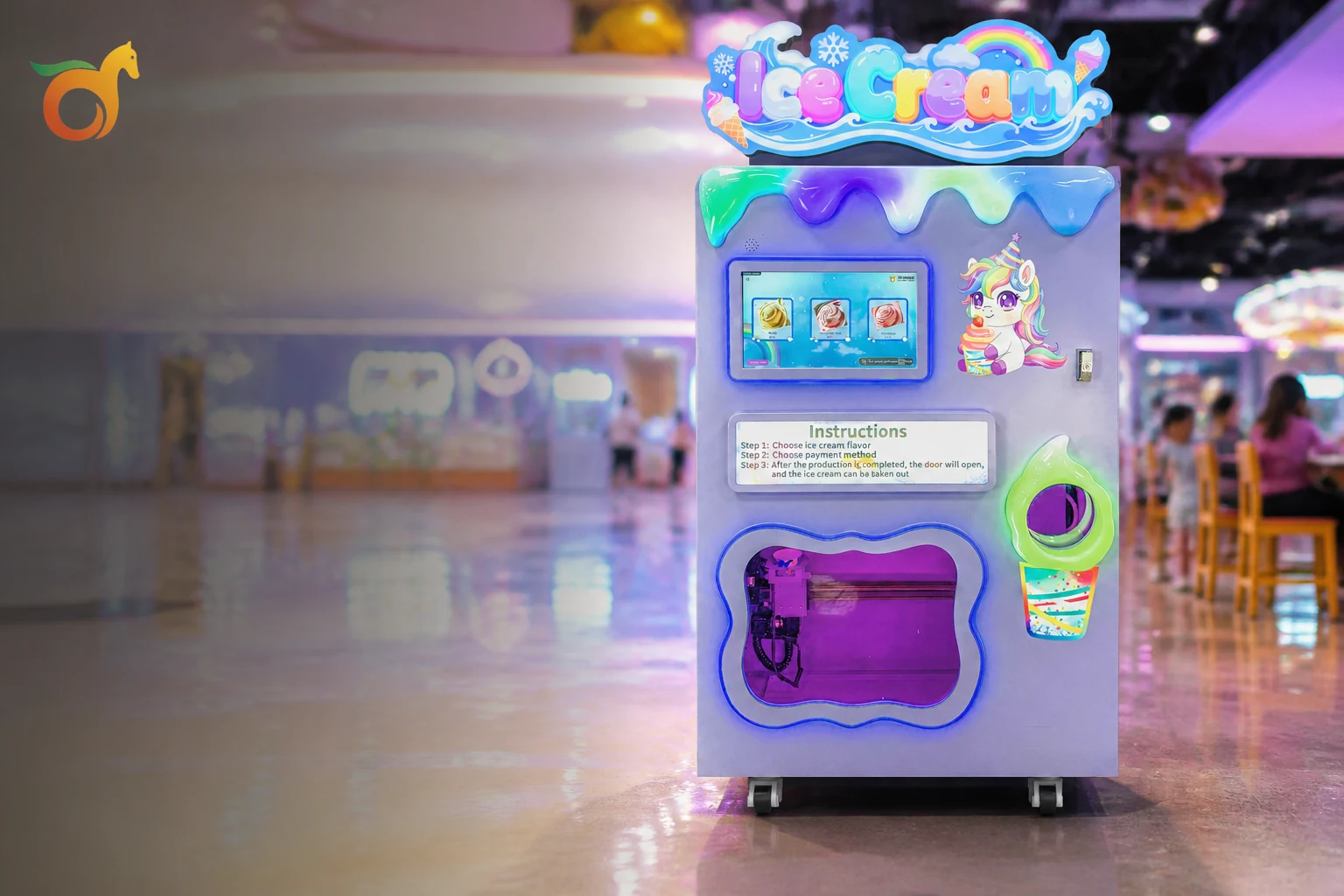 Ice cream vending machine in a family entertainment center
